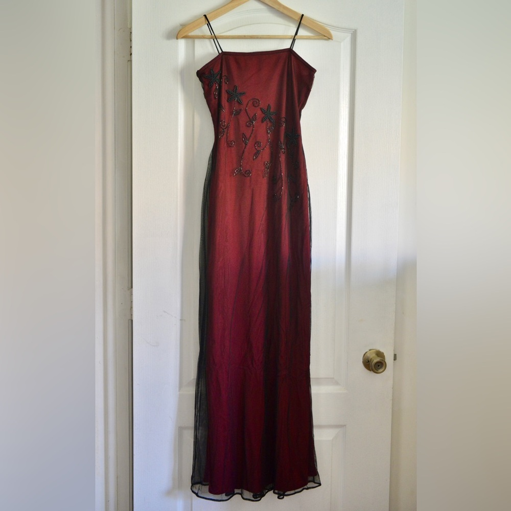 Beautiful Elegant Dark Red Long Dress